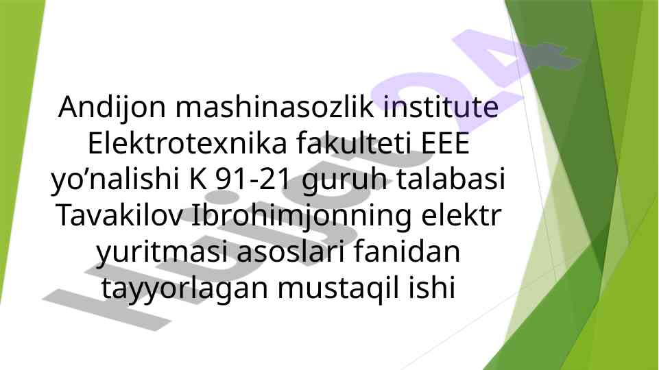 Bevosita chastota o'zgartgichlar va ularning tahlili