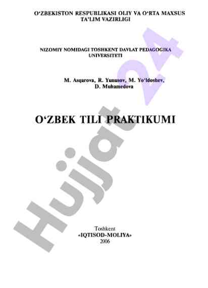 O'zbek tili praktikumi o'quv qo'llanmasi