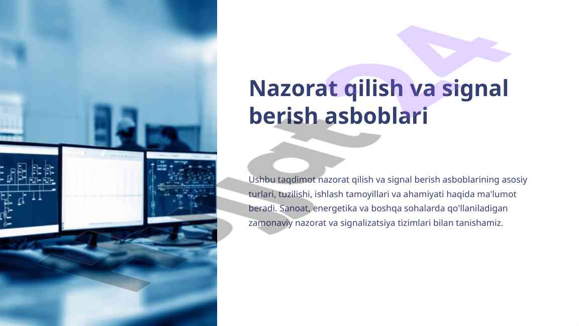 Nazorat qilish va signal berish asboblari taqdimoti