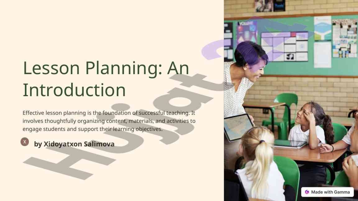 Effective lesson planning for successful teaching