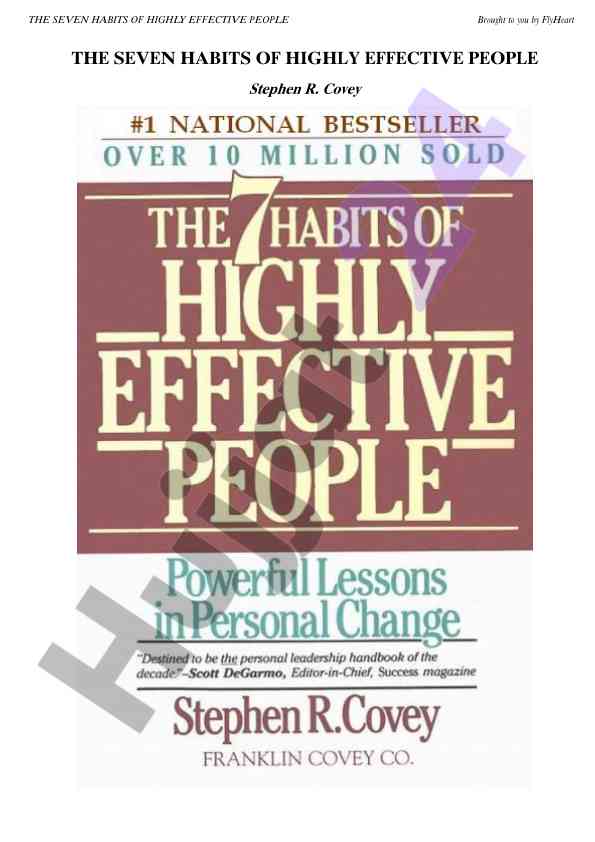 The seven habits of highly effective people review