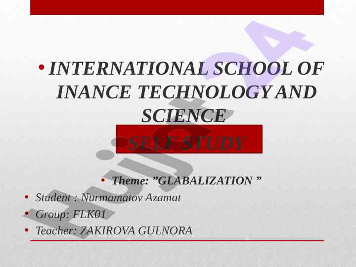 Globalization in finance technology and science