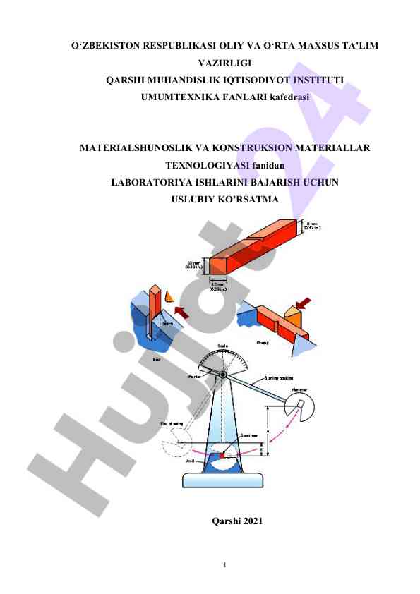 Materialshunoslik va konstruksion materiallar texnologiyasi
