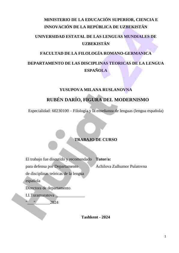 Rubén darío y modernismo en la filología española