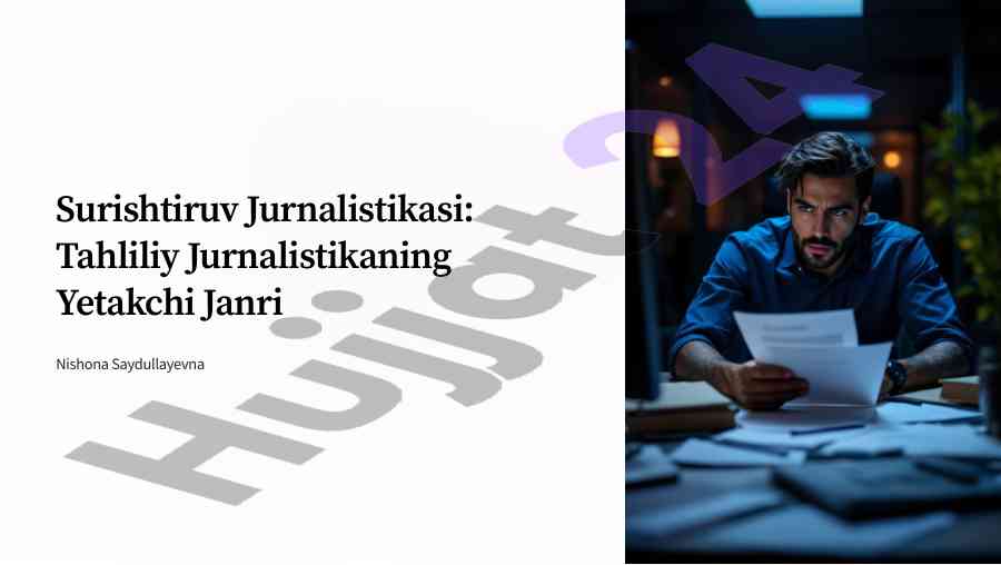 Surishtiruv jurnalistikasi: tahliliy asosiy janrlar