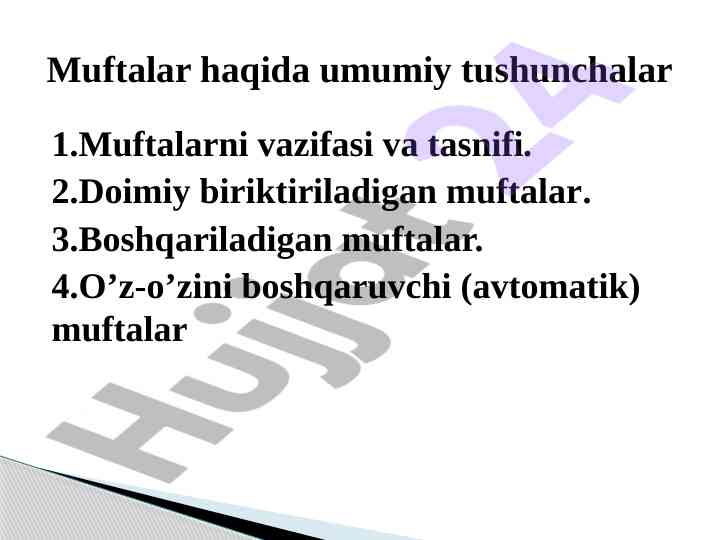 Muftalar va ularning turlari bo'yicha tahlil