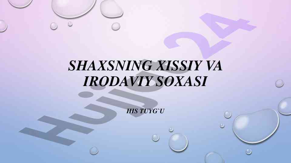 Shaxsning xissiysi va irodaviy soxasi testi