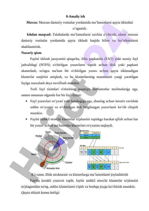 Maxsus dasturiy vositalar yordamida ma'lumotlarni qayta tiklash