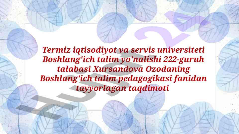 Jamoa haqida tushuncha va tarbiyalash usullari