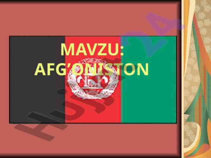 Af‘goniston davlat gerbi va hindikush tog‘ tizmasi