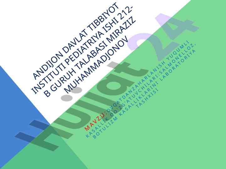 Botulizm qo'zg'atuvchilarining laboratoriya tashxisi