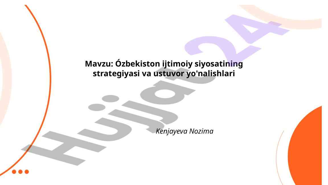 O'zbekiston Ijtimoiy Siyosatining Strategiyasi
