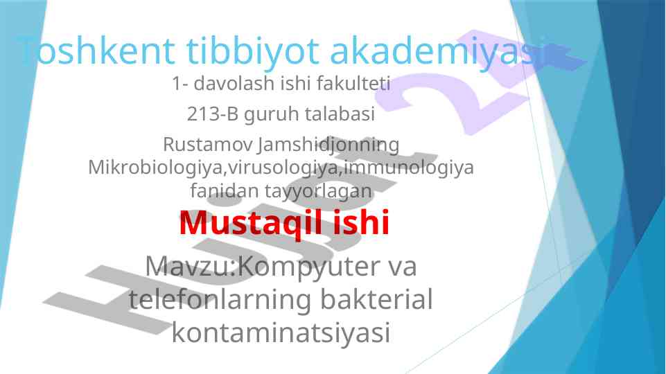 Kompyuter va telefonlarning bakterial kontaminatsiyasi