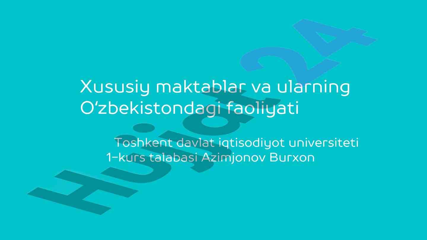 Xususiy maktablar va o‘zbekistondagi faoliyati