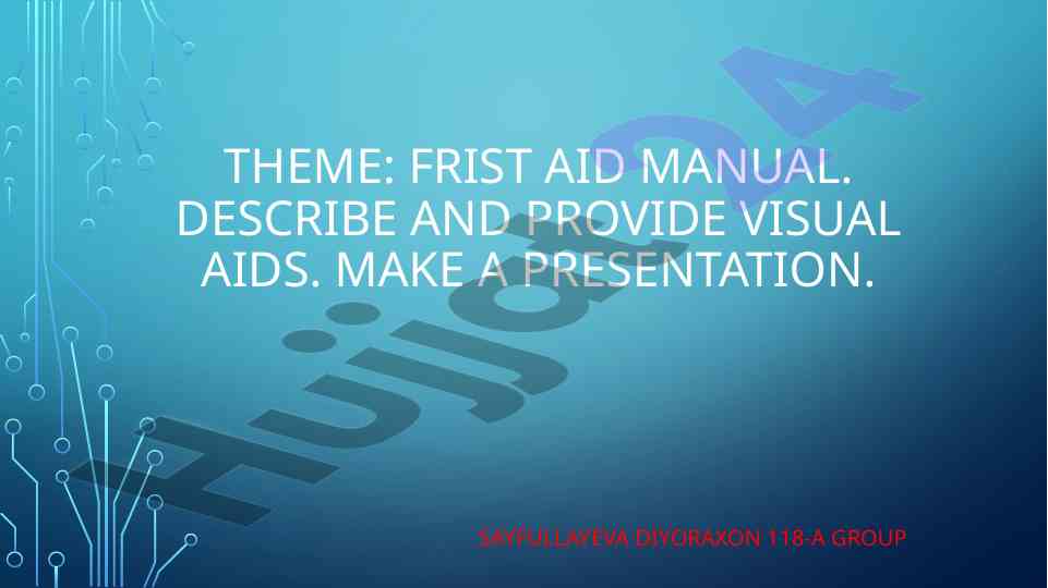 First aid manual presentation with visual aids
