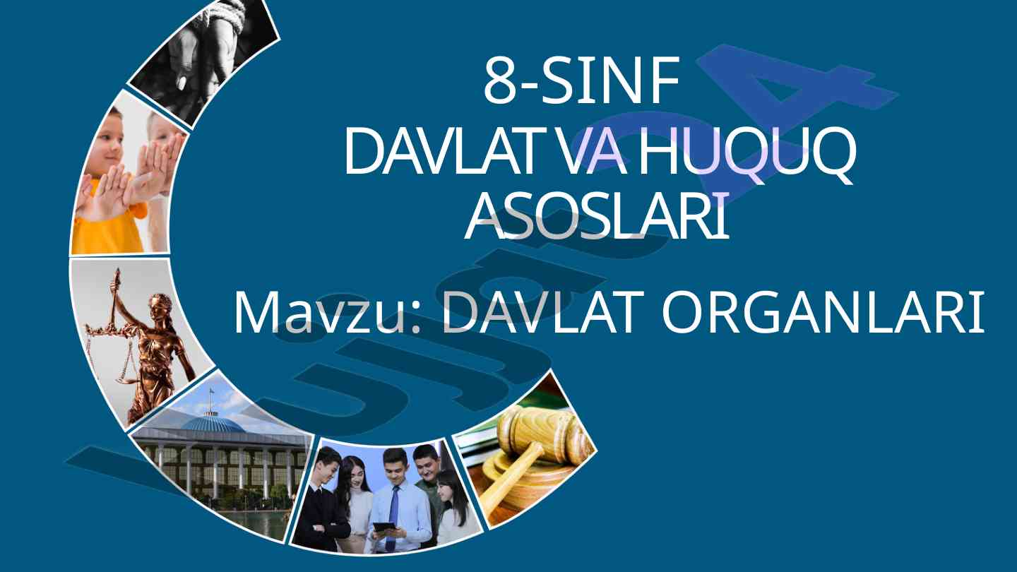 Davlat organlari tushunchasi va turi