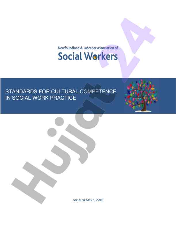Standards for cultural competence in social work practice