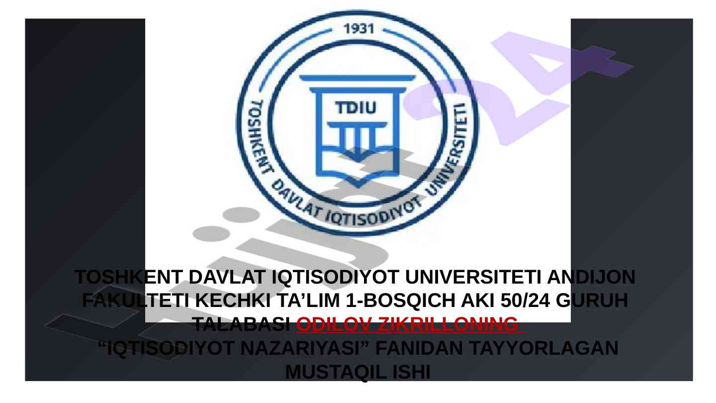 Iqtisodiy faoliyat turlarini o‘rganish