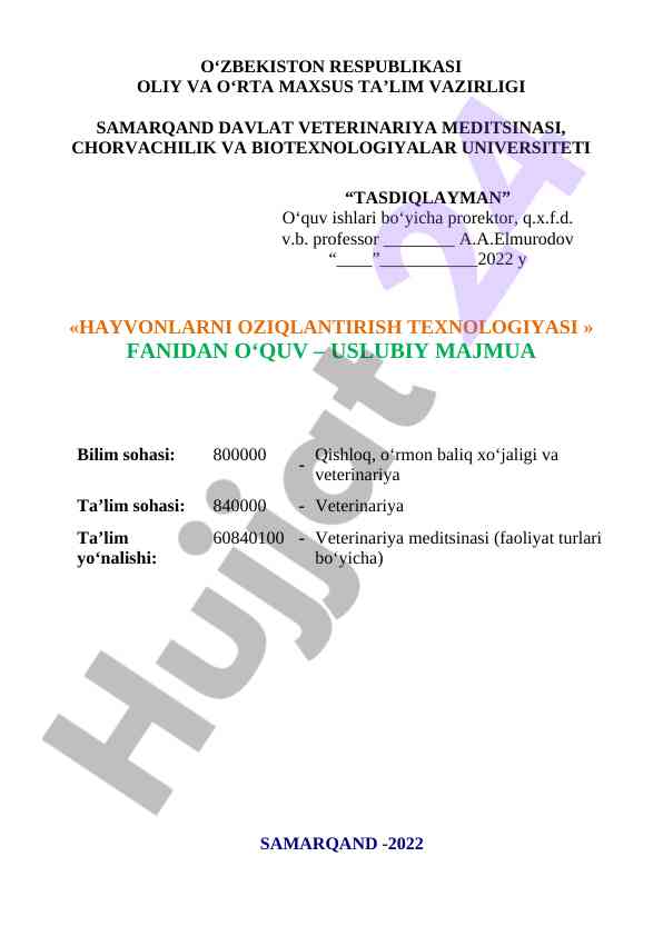 Hayvonlarni oziqlantirish texnologiyasi uslubi