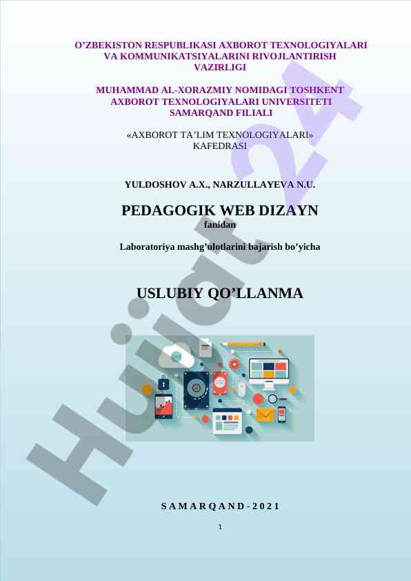Pedagogik web dizayn uslubiy qo‘llanma