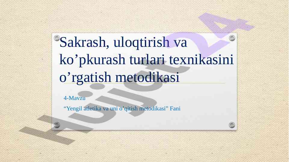 Sakrash va ko’pkurash turlari texnikasi o’qitish