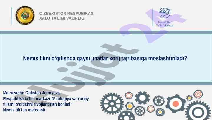 Nemis tilini o‘qitishda xorij tajribasi integratsiyasi