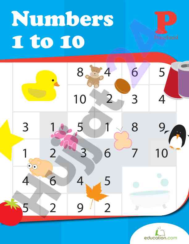 Learning numbers 1 to 10 workbook for kids