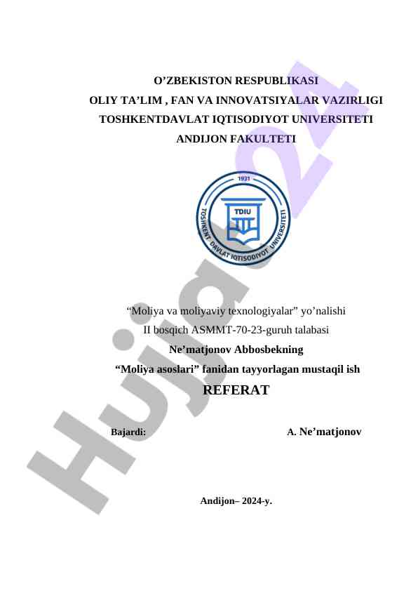 Foiz stavkalari va moliya bozori nazariyalari