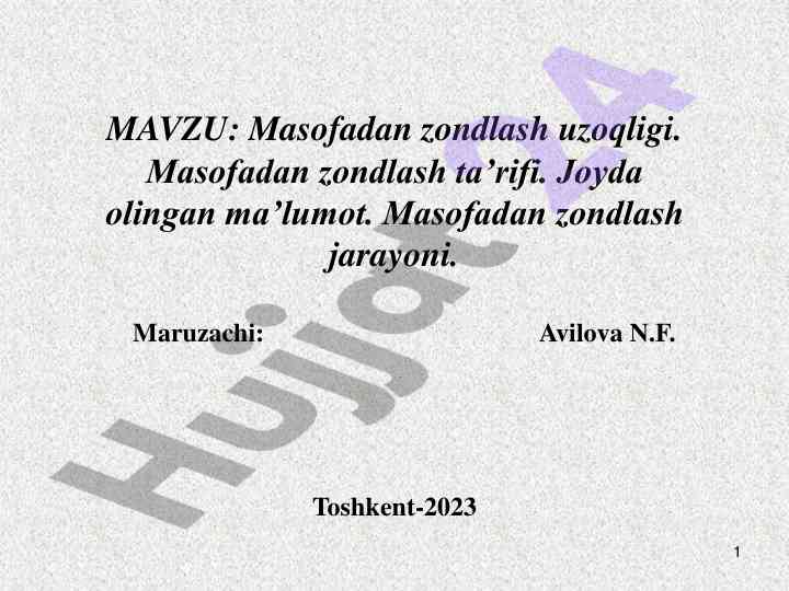 Masofadan zondlash uzoqligi va jarayoni