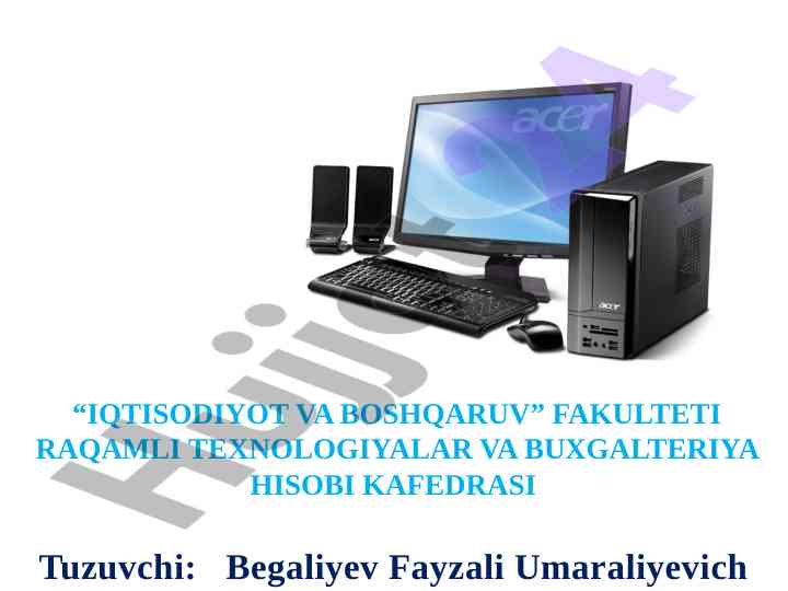 Axborot tizimlari va qishloq xo‘jaligidagi o‘rni