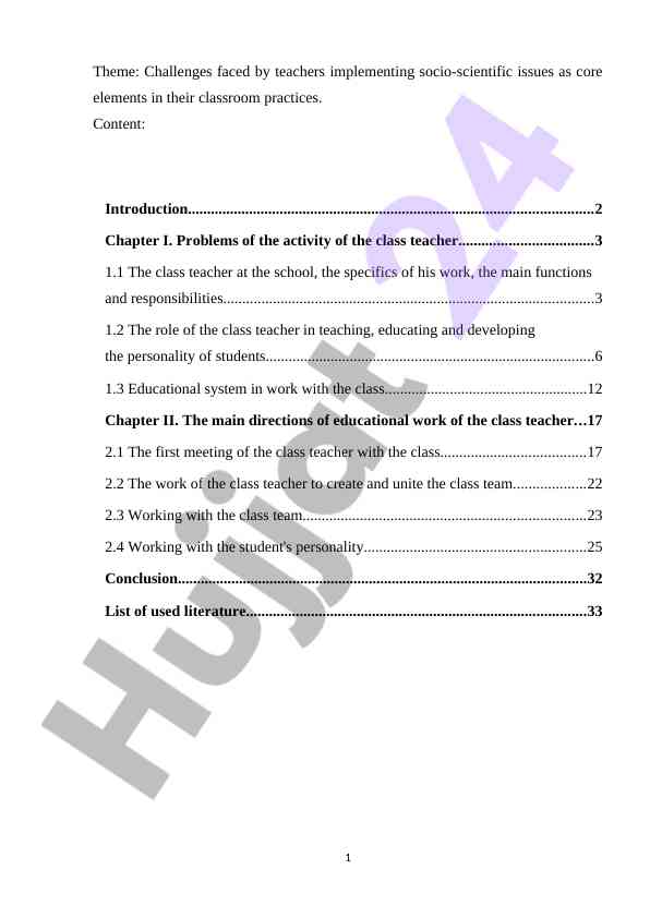 Challenges of implementing socio-scientific issues in education