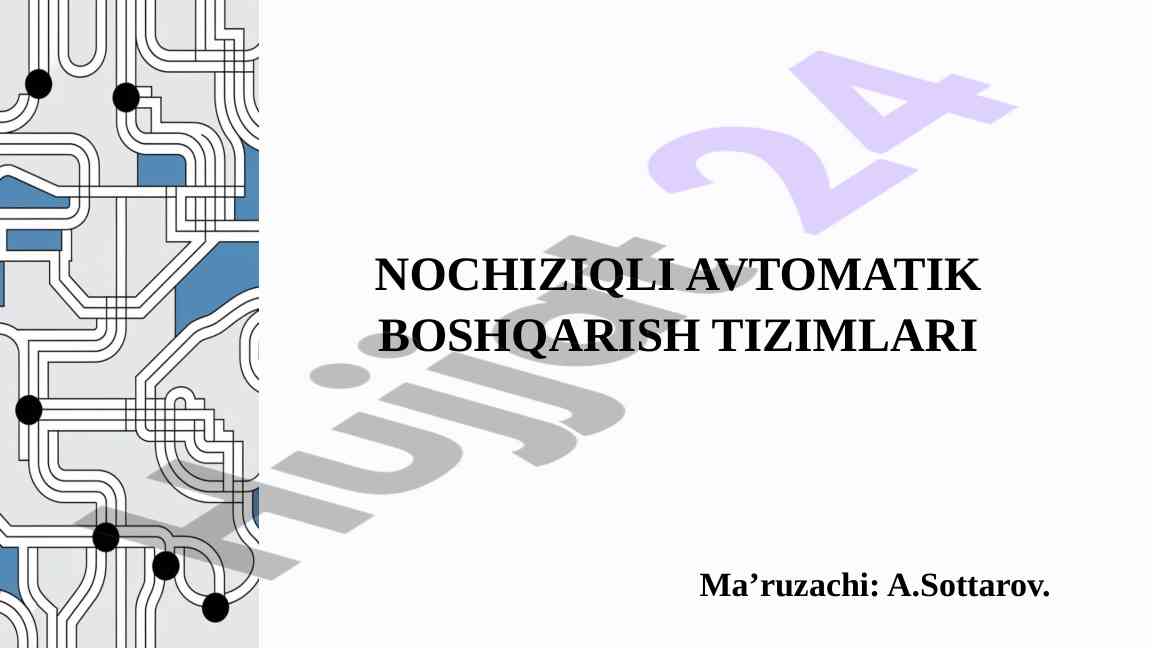 Nochiziqli avtomatik boshqarish tizimlari