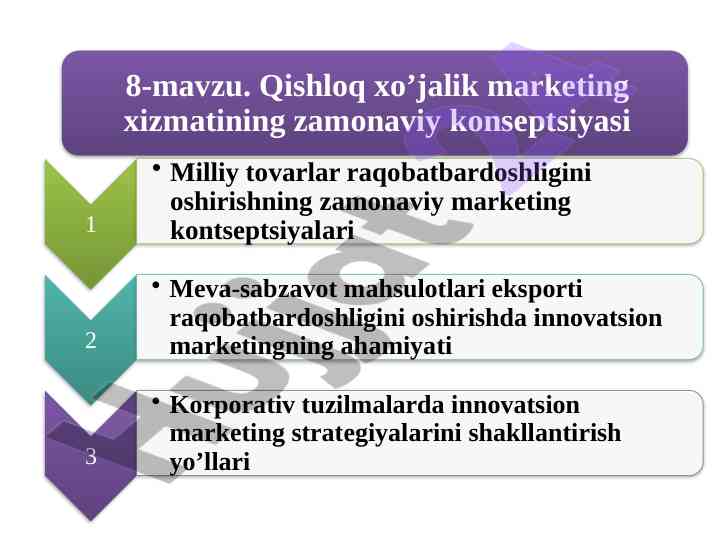 Ta’lim iqtisodiy o’sish va marketing boshqaruvi