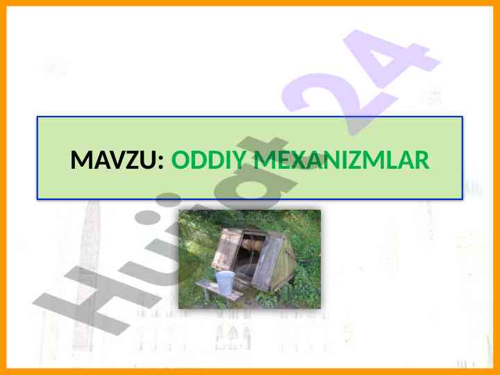 Oddiy mexanizmlar va piramidalar qurilishi