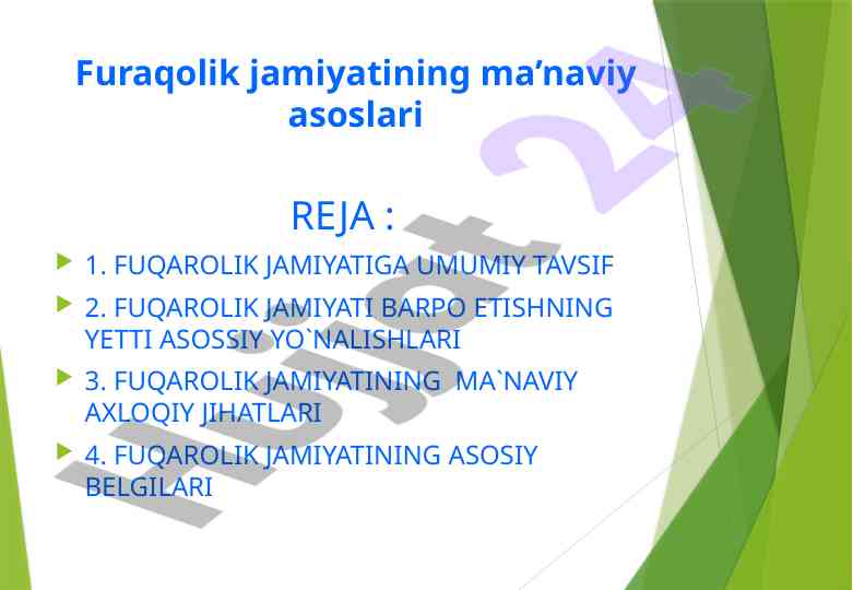 Fuqarlik jamiyatining ma’naviysiz asoslari