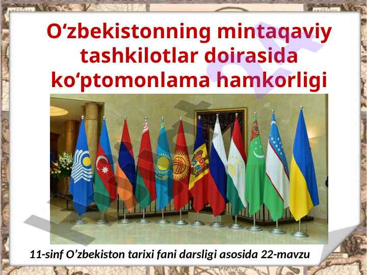 Mustaqil davlatlar hamdo‘stligi va o‘zbekiston tashqi siyosati