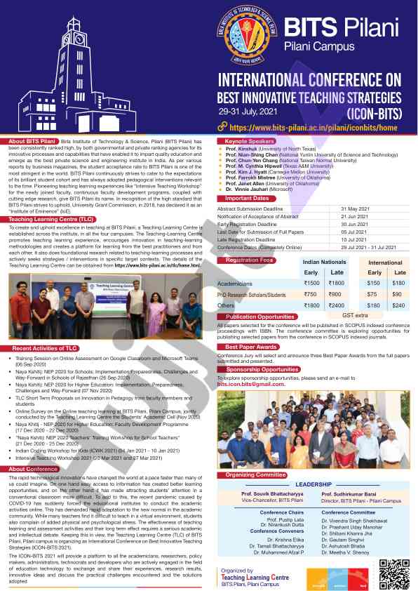 International conference on innovative teaching strategies