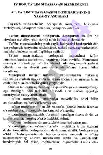 Ta’lim muassasasini boshqarish nazariy asoslari