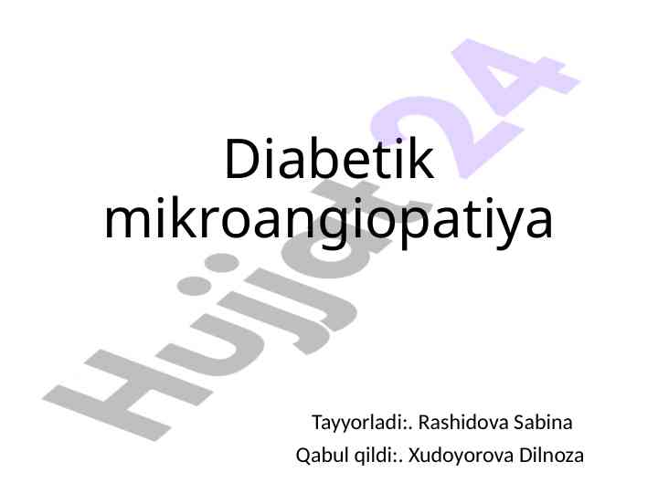 Diabetik mikroangiopatiya tahlili va ta'siri