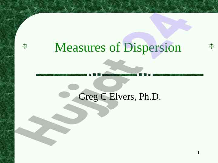 Measures of dispersion in descriptive statistics