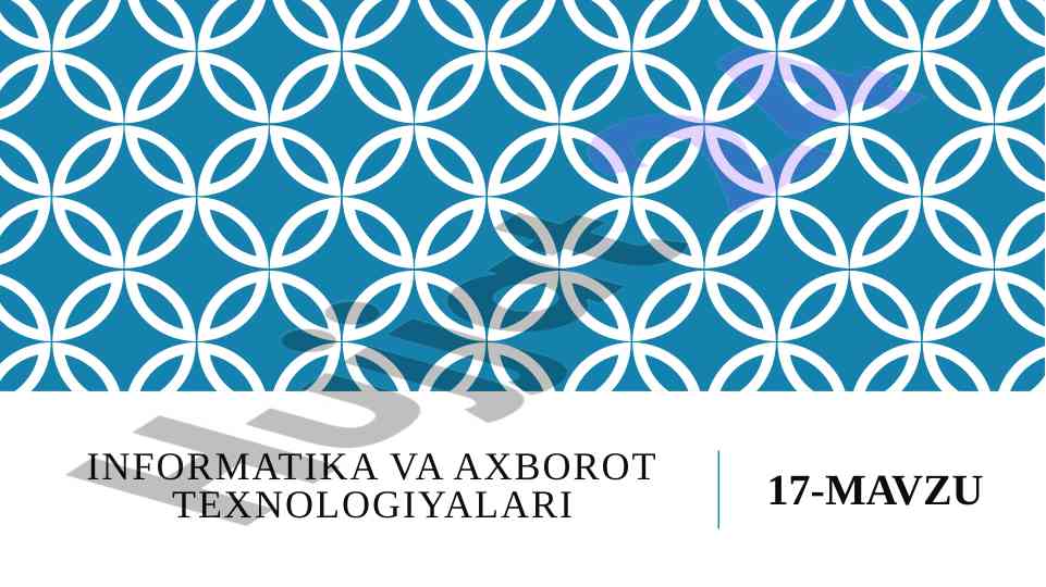 Ma’lumotlar ombori haqida tushuncha takrorlash