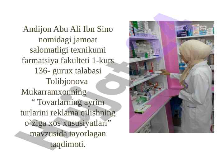 Dori vositalarini reklama qilishning xususiyatlari