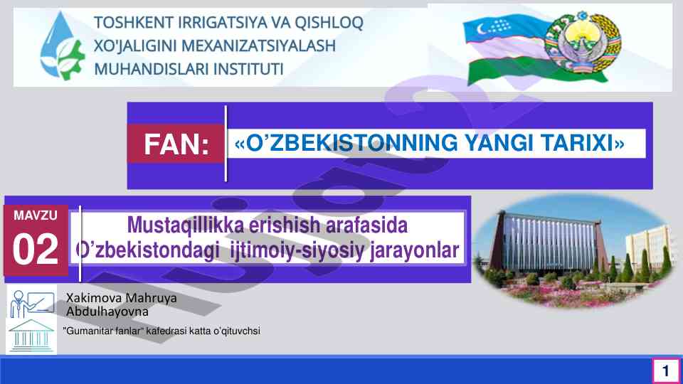 O'zbekiston tarixi mustaqillikka erishish arafasida