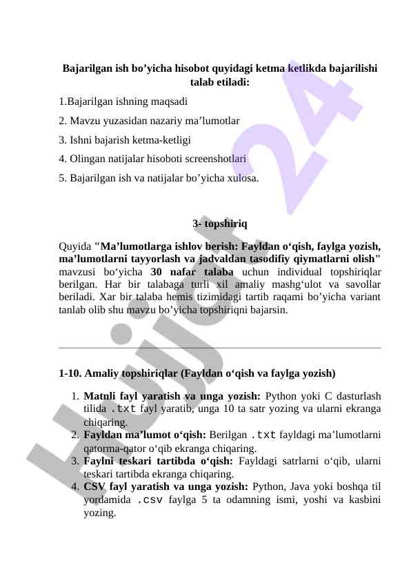 Ma’lumotlarga ishlov berish: amaliy mashg‘ulotlar