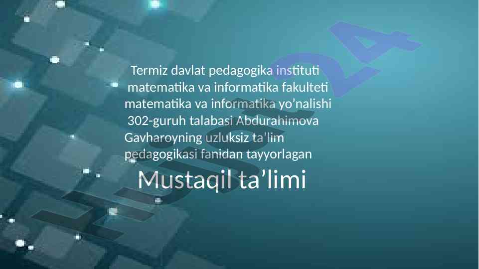 O‘qituvchilik kasbi va pedagogik tayyorlov