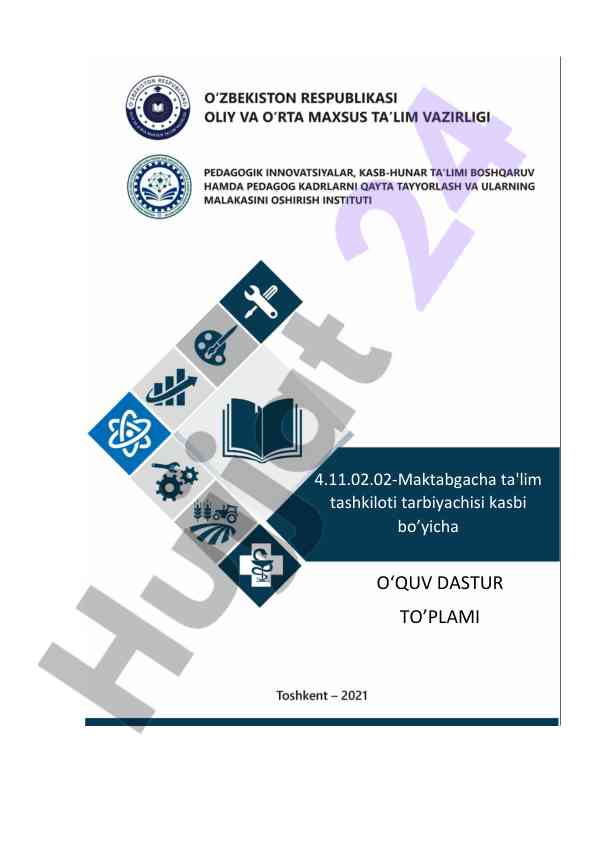 Maktabgacha ta'lim tashkiloti tarbiyachisi uchun o‘quv dasturi