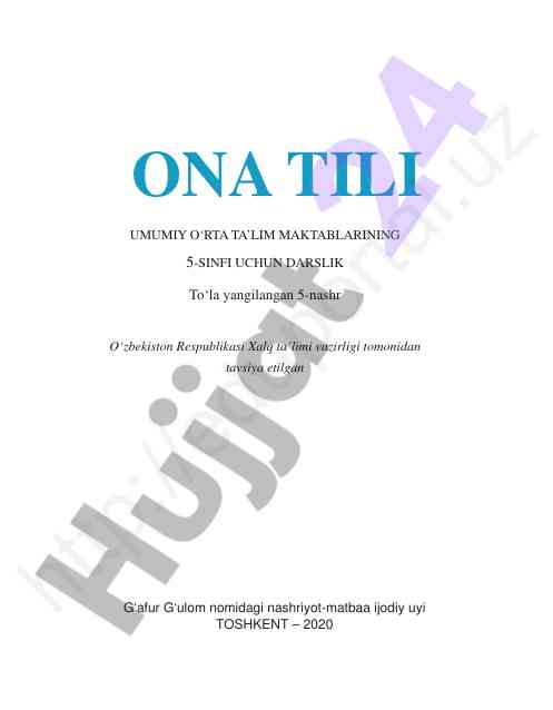 Ona tili umumiy o‘rta ta’lim maktablariga darslik