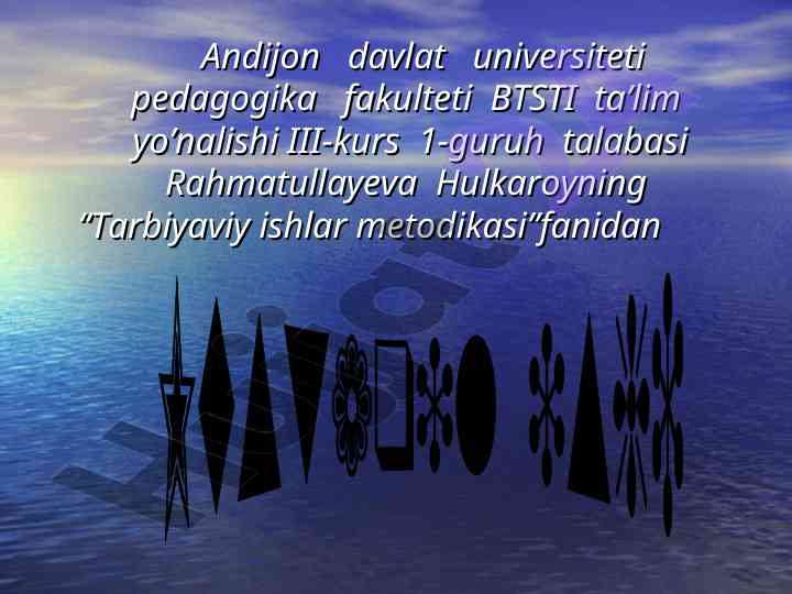 Sinf rahbari ishini rejalashtirish va hisobga olish