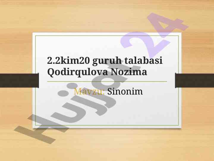 Sinonimlarni o‘rganish: nazariy va amaliy asoslar