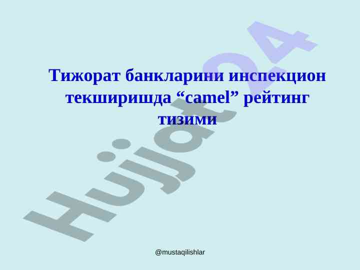 Tijorat banklarining camel reyting tizimi ta'siri